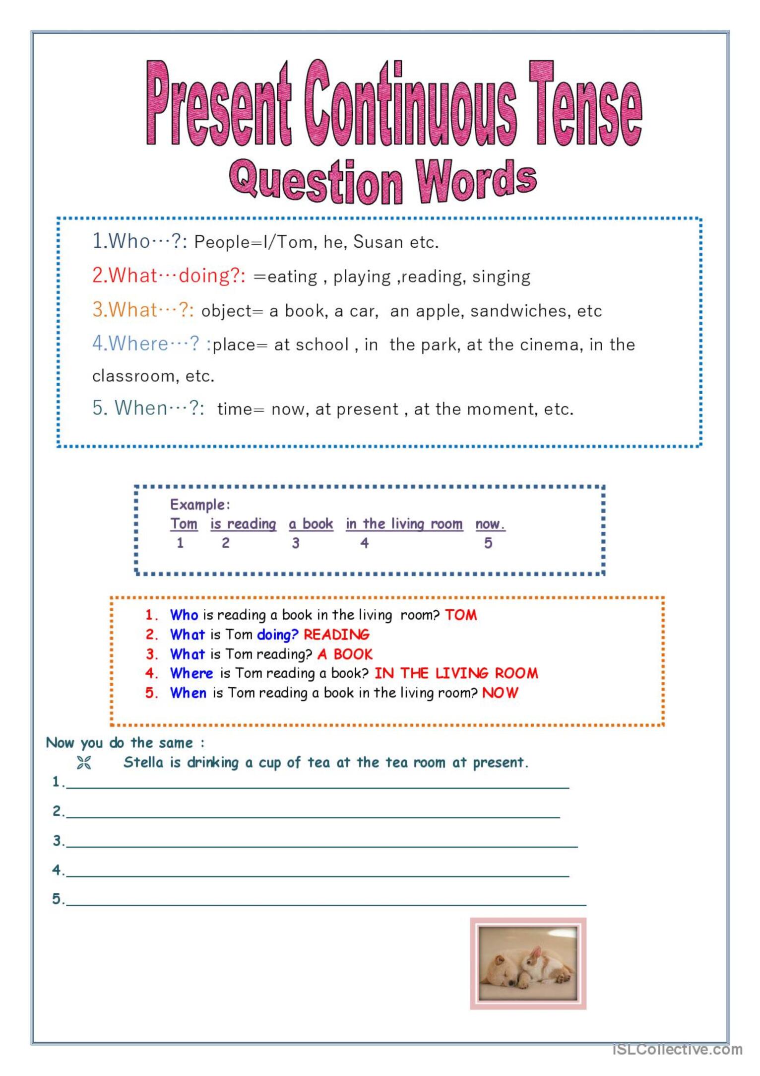 Present Continuous Tense Questions English ESL Worksheets Pdf Doc