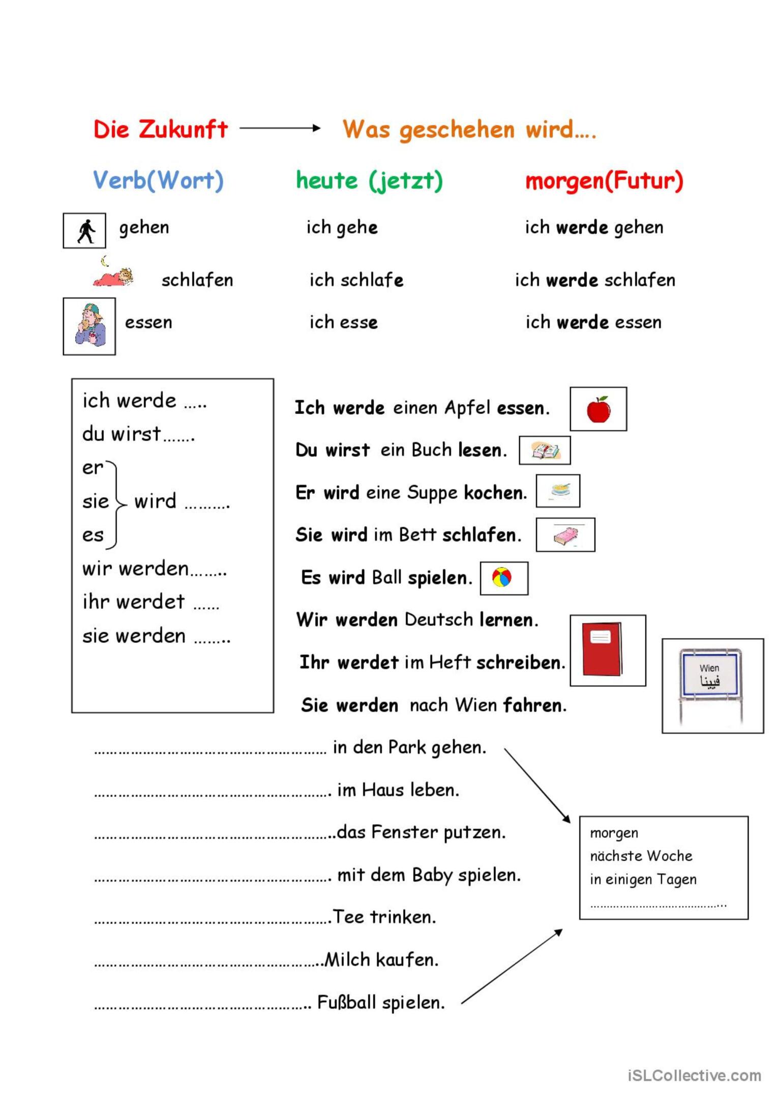 Zukunft Was Geschehen Wird Allge English Esl Worksheets Pdf Doc