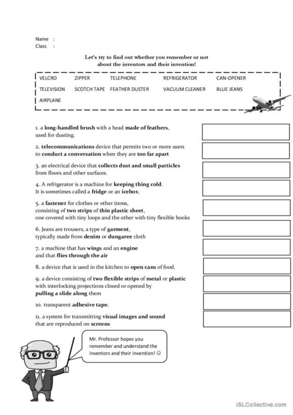 29 Inventors English ESL Worksheets Pdf Doc