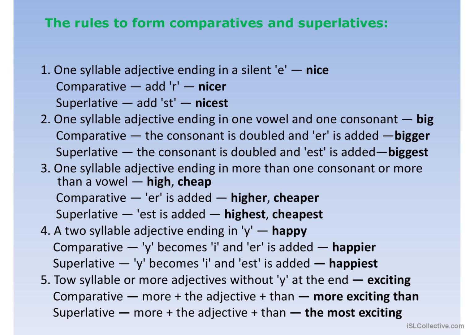 Comparatives Superlatives With Pro Fran Ais Fle Powerpoints