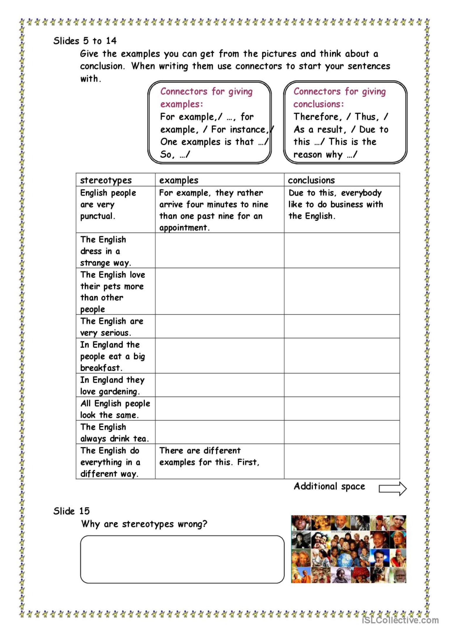 English stereotypes: English ESL worksheets pdf & doc