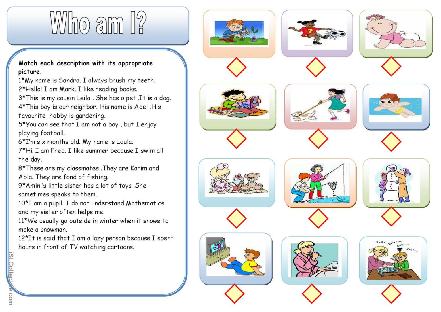 who am I?: English ESL worksheets pdf & doc