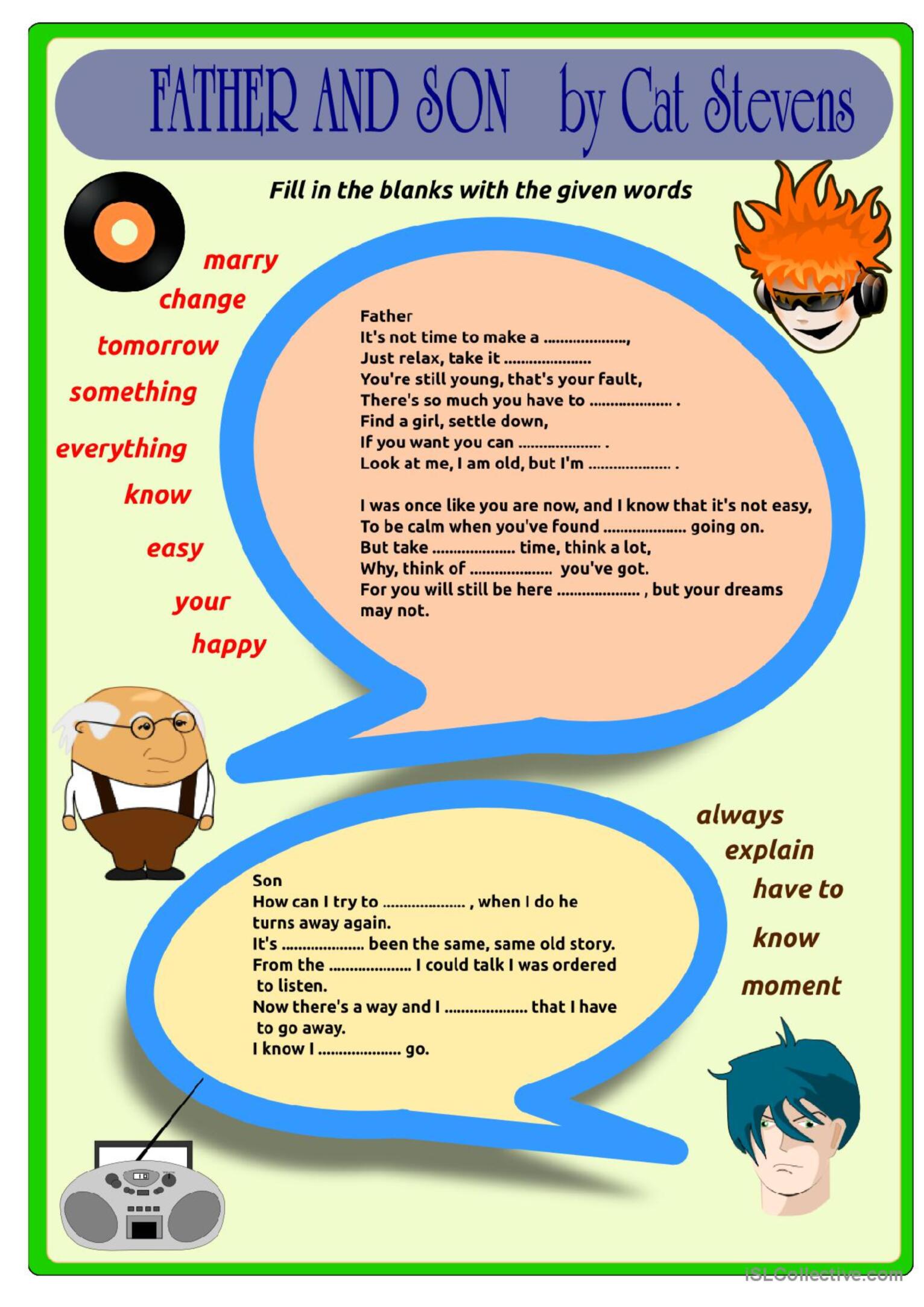 father-and-son-by-cat-stevens-song-a-english-esl-worksheets-pdf-doc