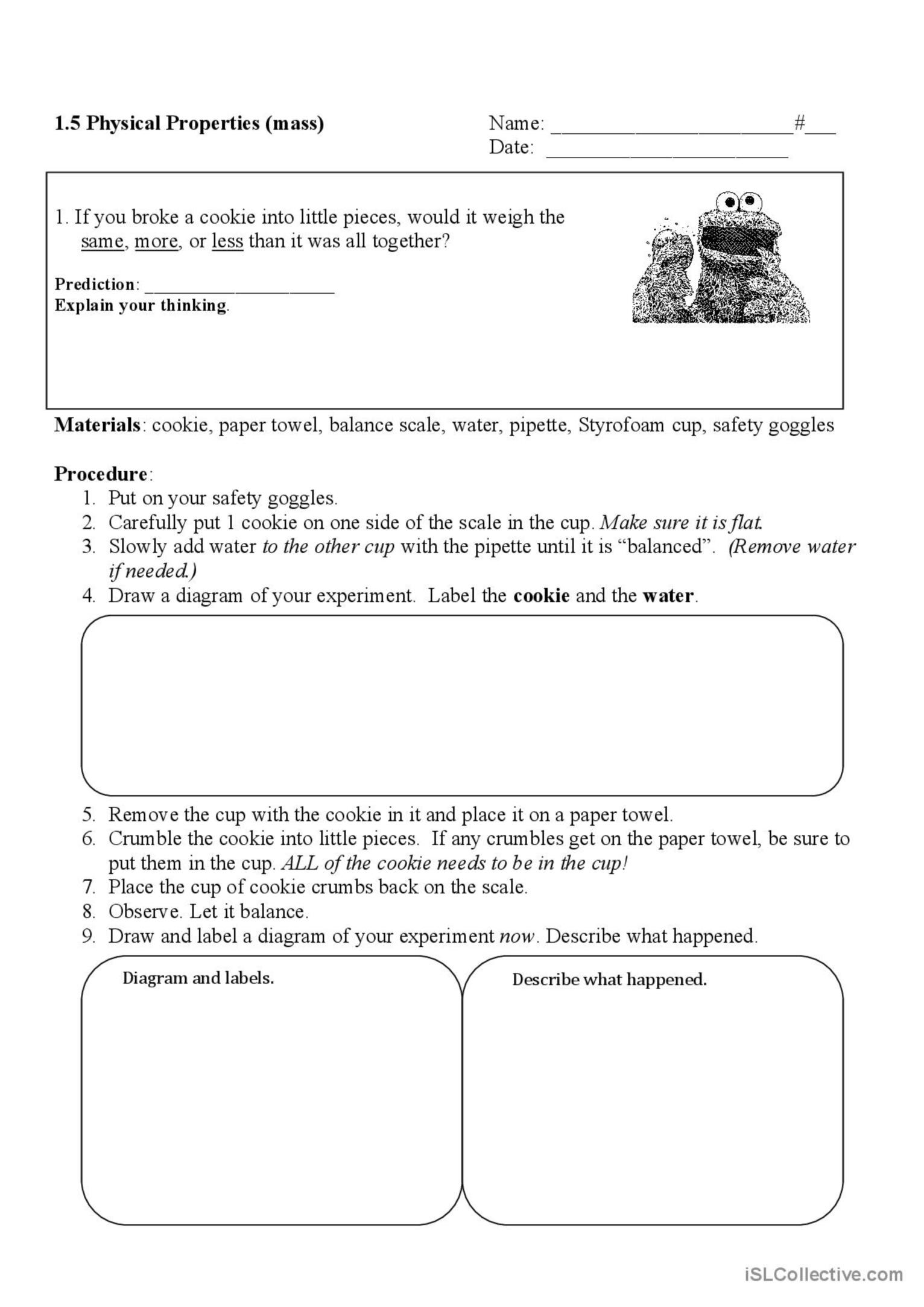 Matter Properties And Changes Worksheets