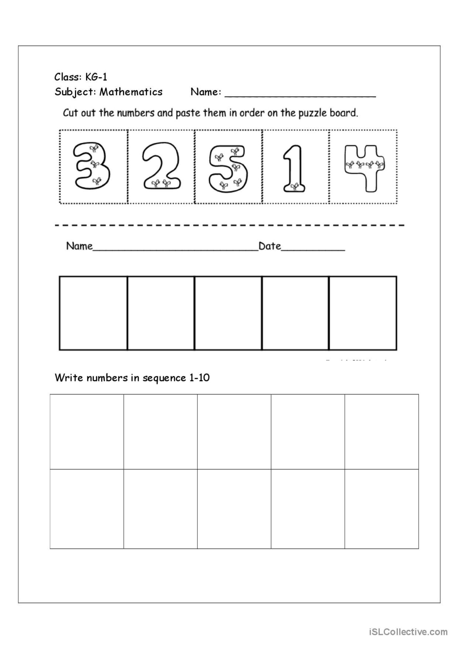 Numbers cut and paste activity works…: English ESL worksheets pdf & doc