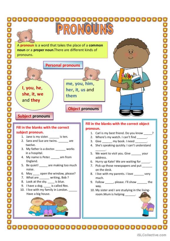 2,212 Pronoun English ESL worksheets pdf & doc