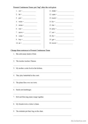 Present Simple and Present Continuous Tense