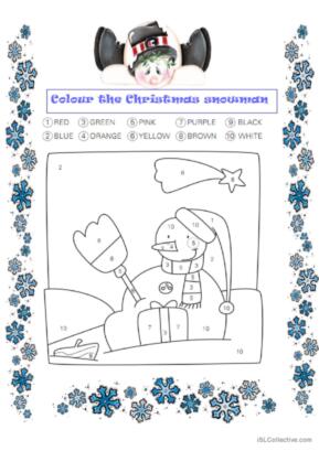 Colour the Christmas snowman