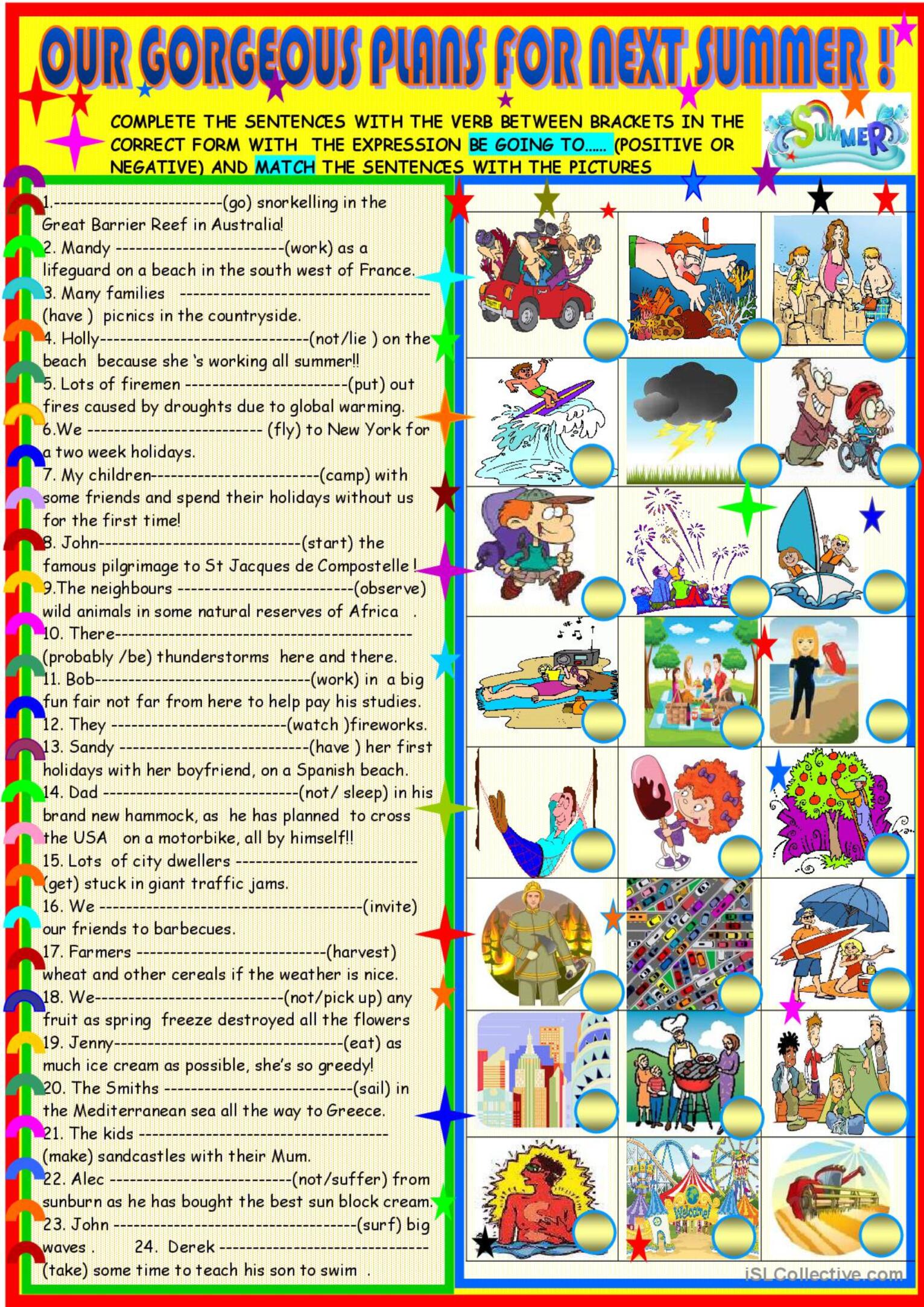 Our gorgeous plans for next summer g…: English ESL worksheets pdf & doc