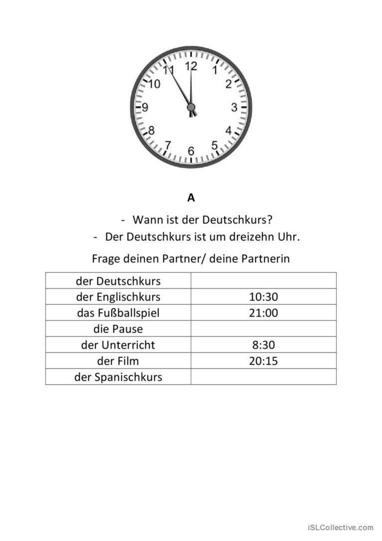 Wechselspiel Uhrzeit