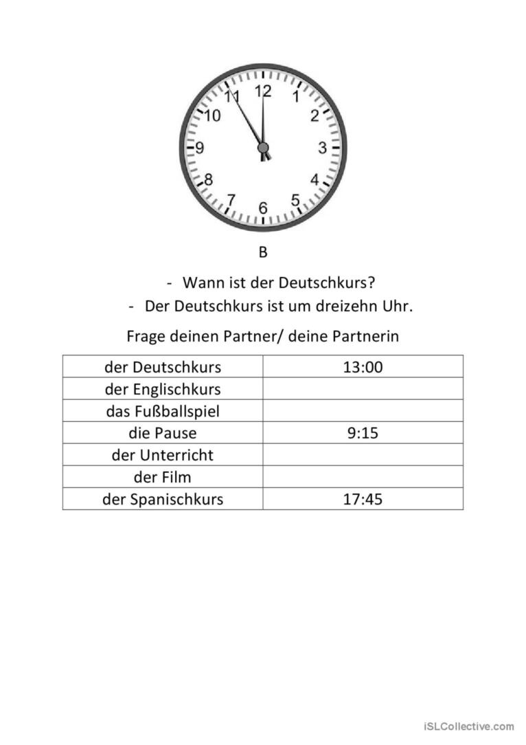 Wechselspiel Uhrzeit