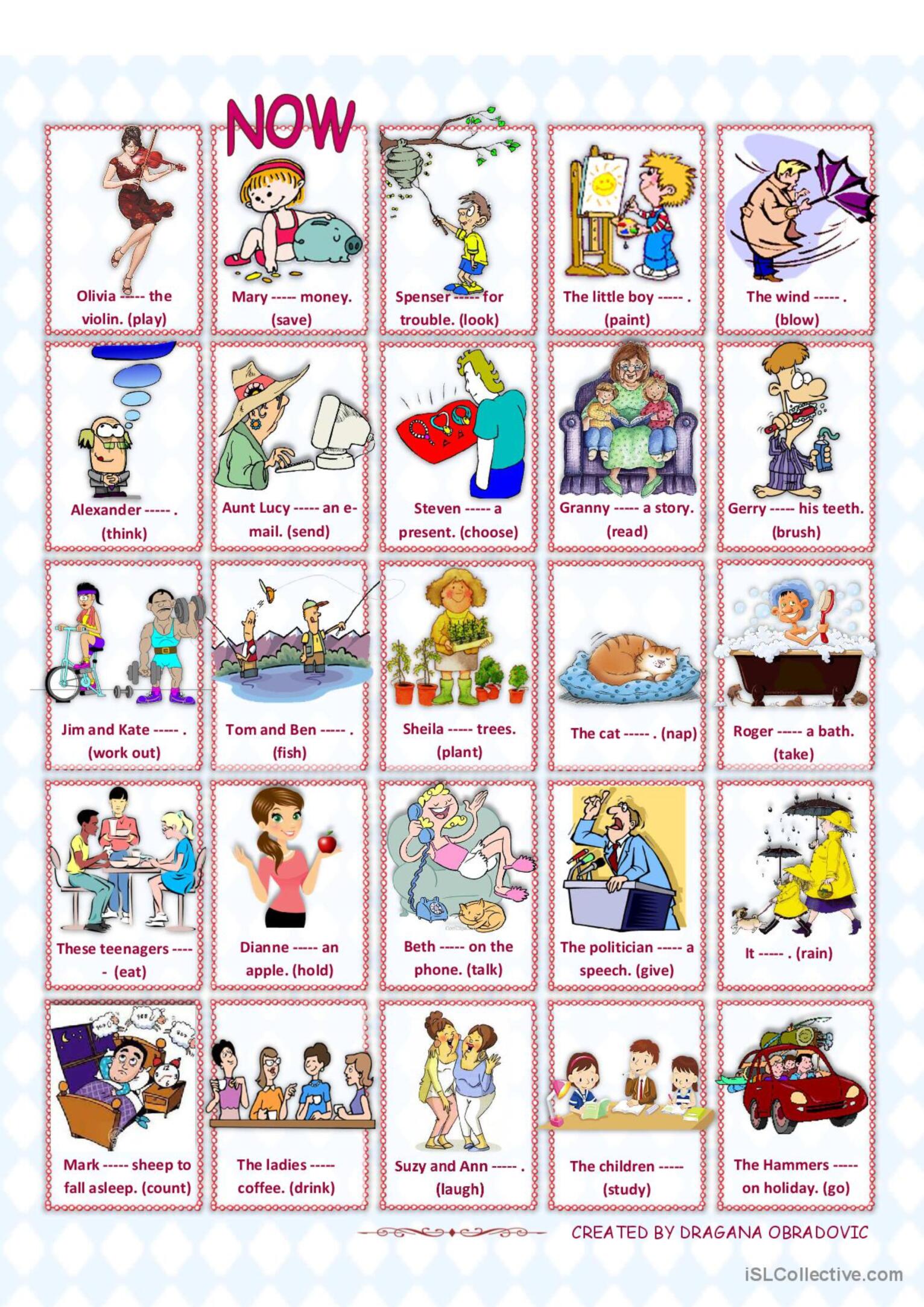 The Present Continuous Tense : English Esl Worksheets Pdf & Doc