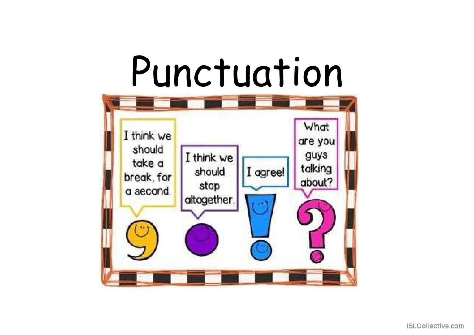 punctuation: English ESL powerpoints