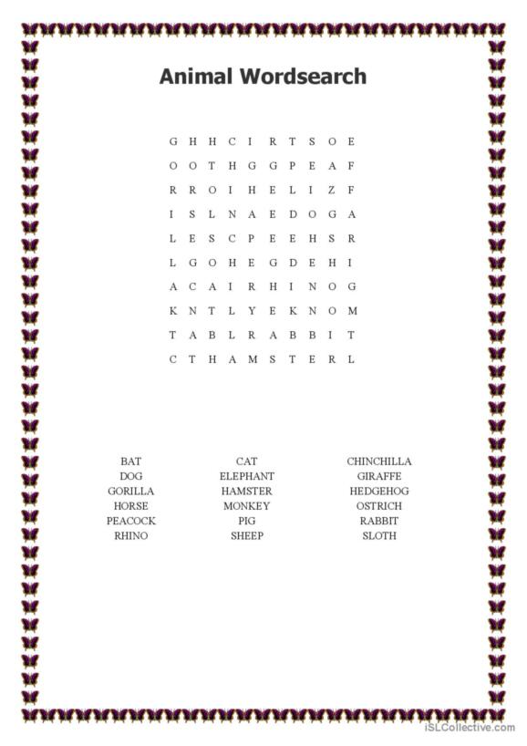 1,018 Wordsearch English ESL worksheets pdf & doc