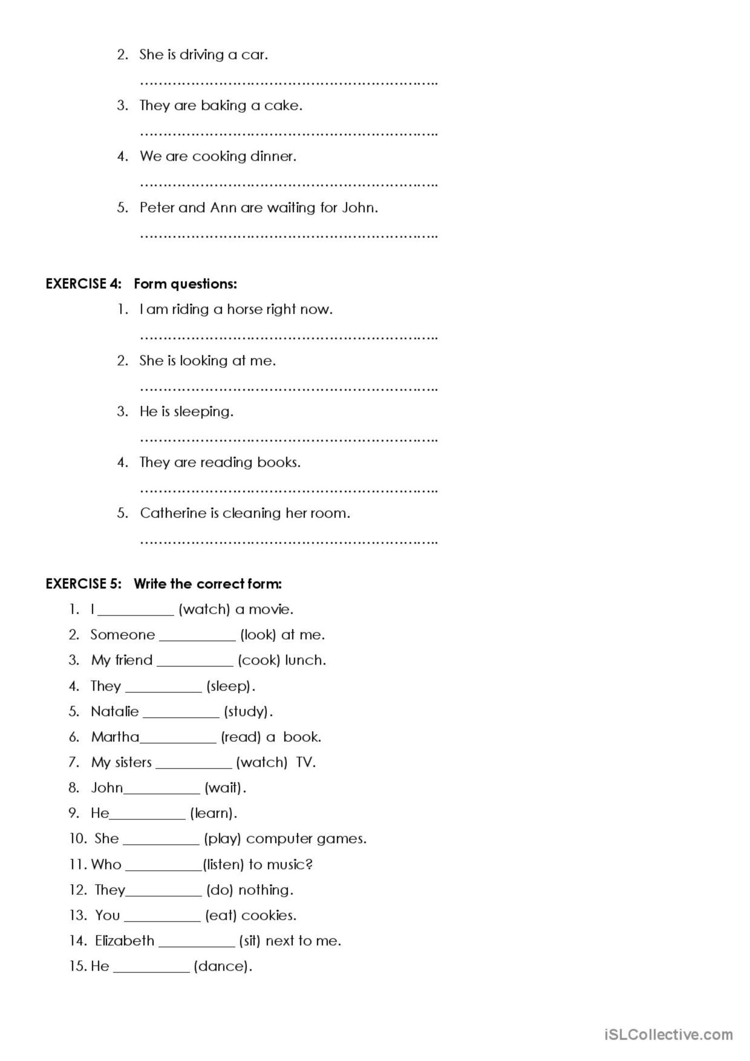 Present Continuous grammar guide: English ESL worksheets pdf & doc