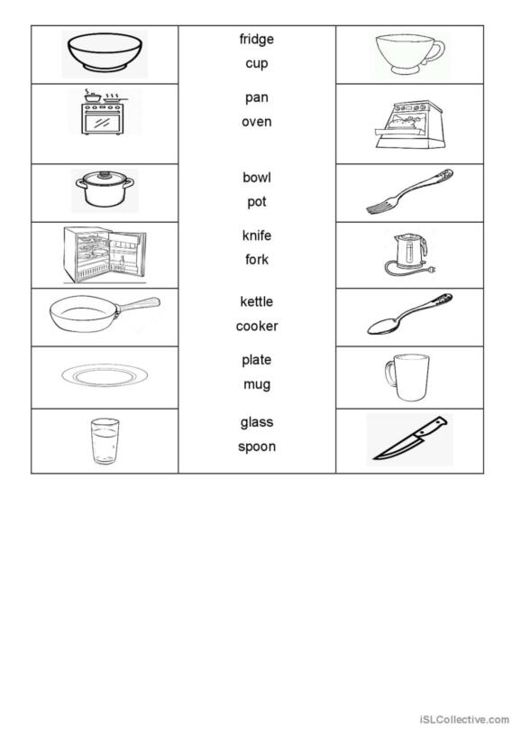 285 Kitchen English ESL worksheets pdf & doc