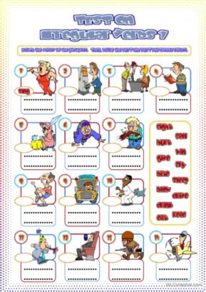 Illustrated Irregular Verbs Test # 1