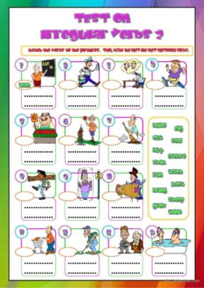 Illustrated Irregular Verbs Test # 2