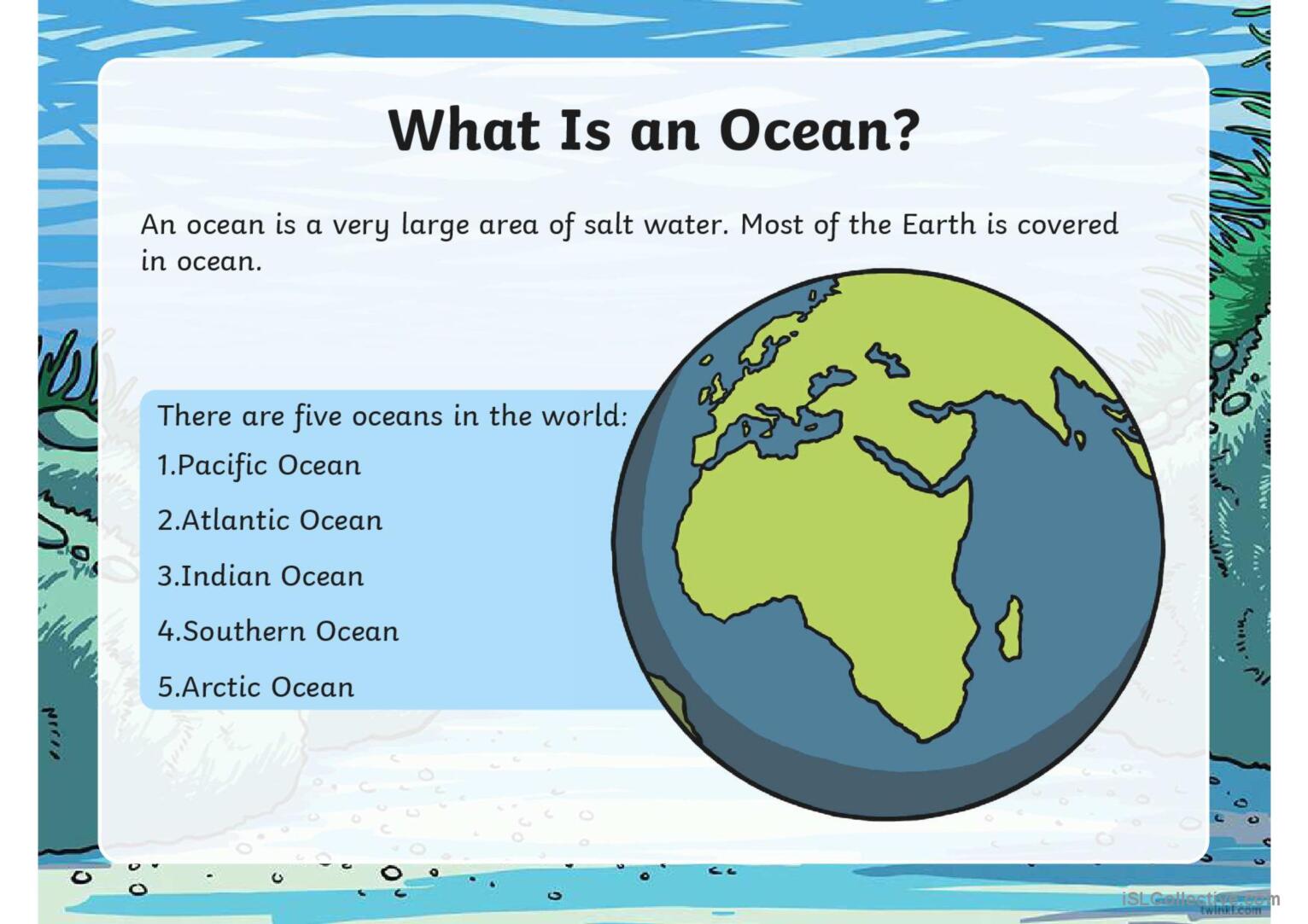 Oceans Of The World: English ESL powerpoints