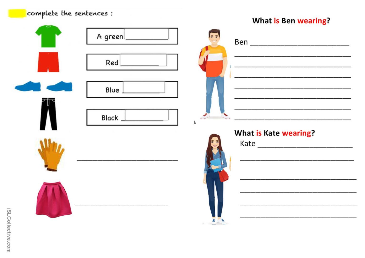 Clothes And Colours Pictionary (pict…: English Esl Worksheets Pdf & Doc