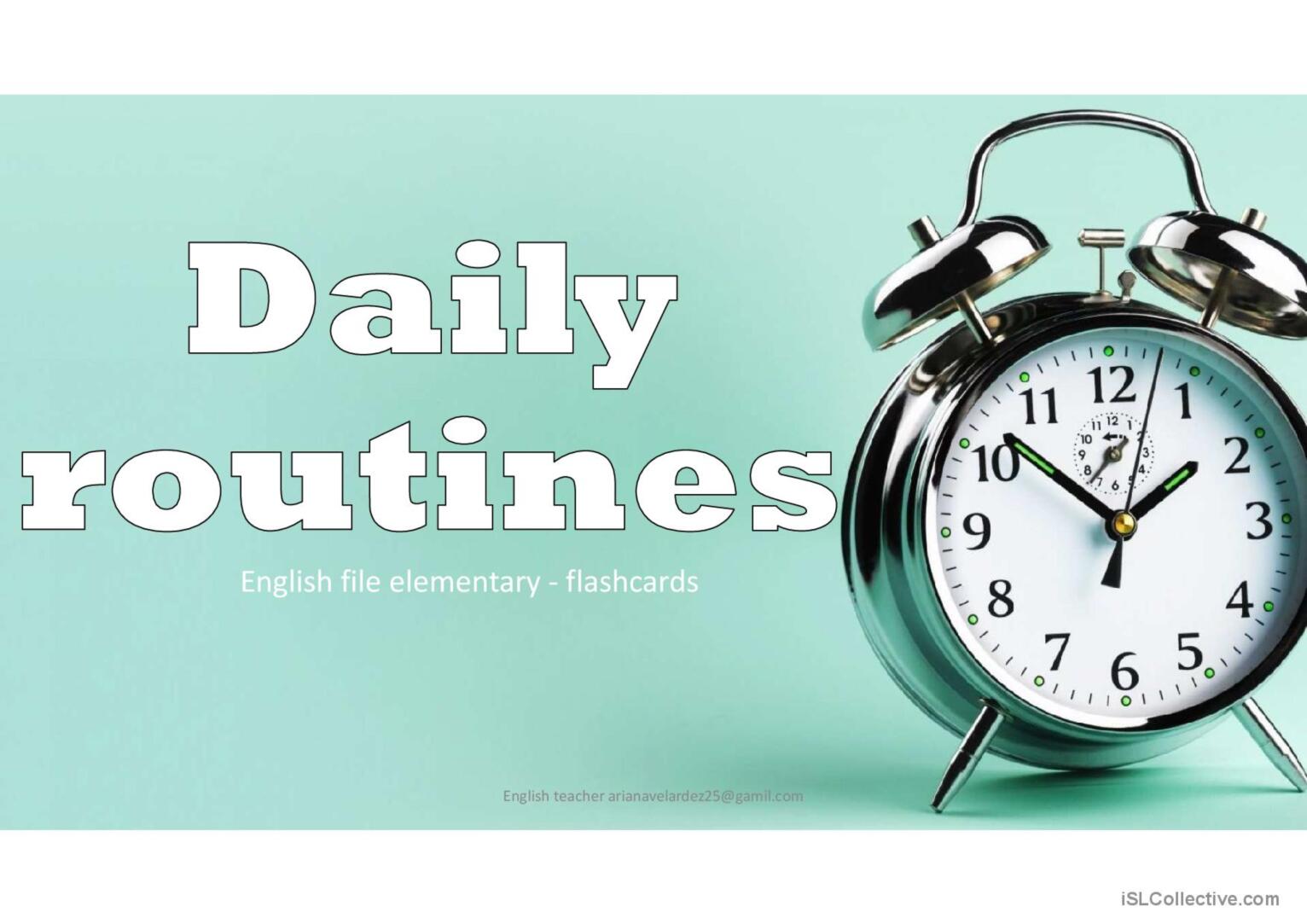 Daily routines - vocabulary flashcar…: English ESL powerpoints