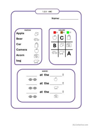 ABC 3 activities worksheet