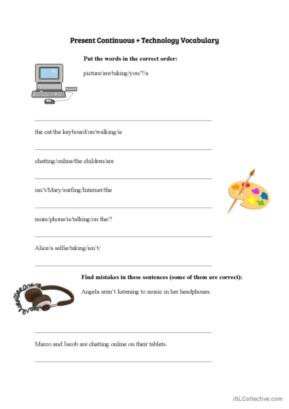 Present Continuous and Technology Vocabulary