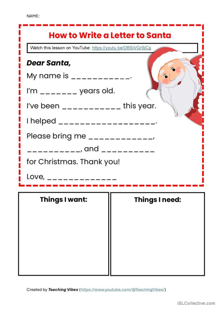 Dear Santa - Write a Letter to Santa EASY Lesson with Video