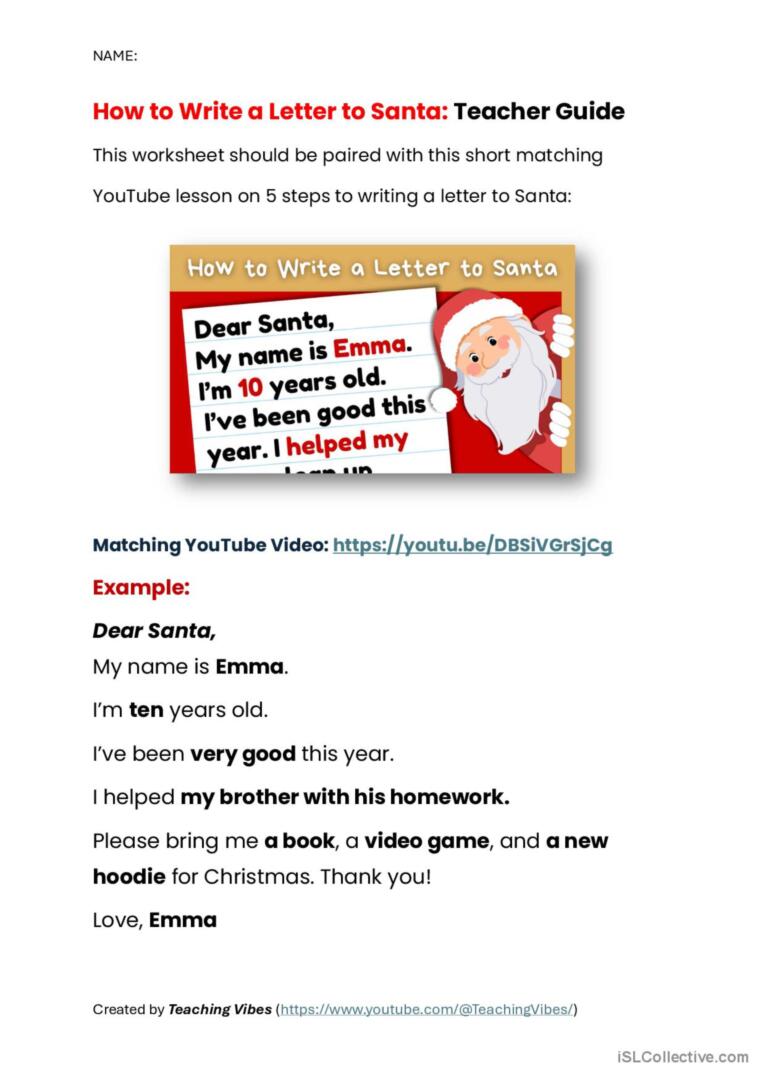 Dear Santa - Write a Letter to Santa EASY Lesson with Video